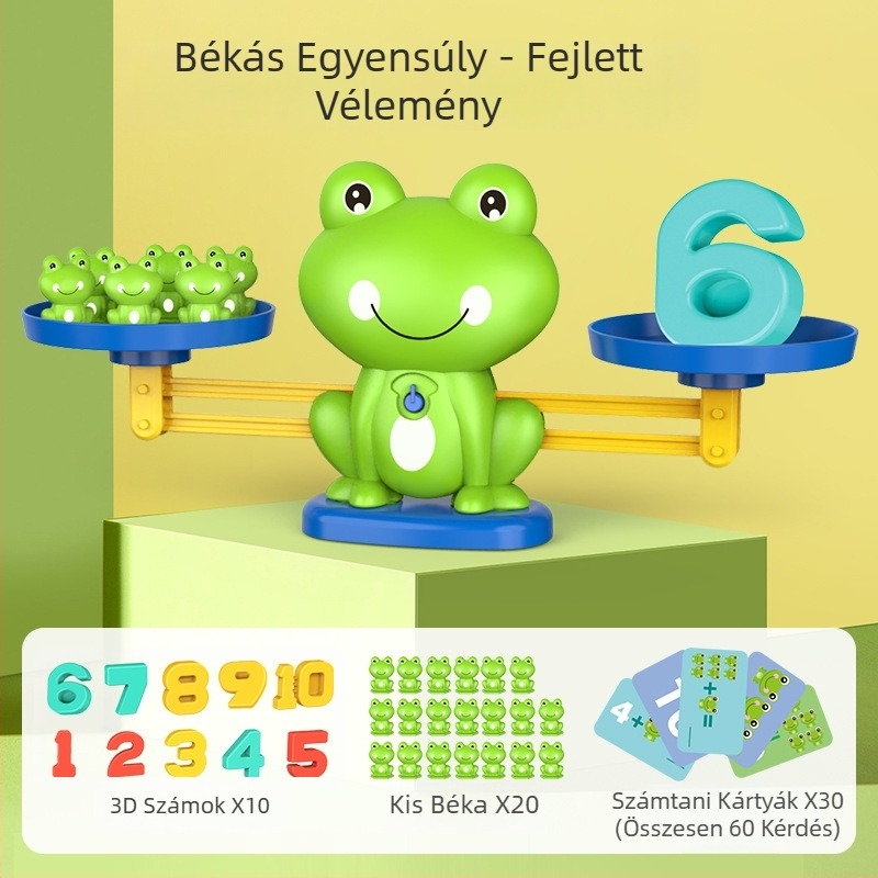 Digitális béka egyensúlyozó oktató játék 4-6 éveseknek: logikai gondolkodás, szellemi fejlődés, DIY-barát, műanyag