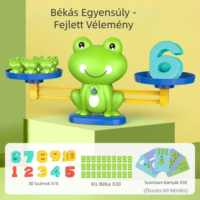 Digitális béka egyensúlyozó oktató játék 4-6 éveseknek: logikai gondolkodás, szellemi fejlődés, DIY-barát, műanyag