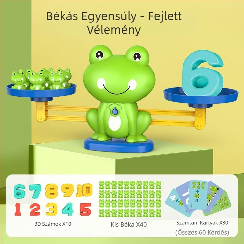 Digitális béka egyensúlyozó oktató játék 4-6 éveseknek: logikai gondolkodás, szellemi fejlődés, DIY-barát, műanyag