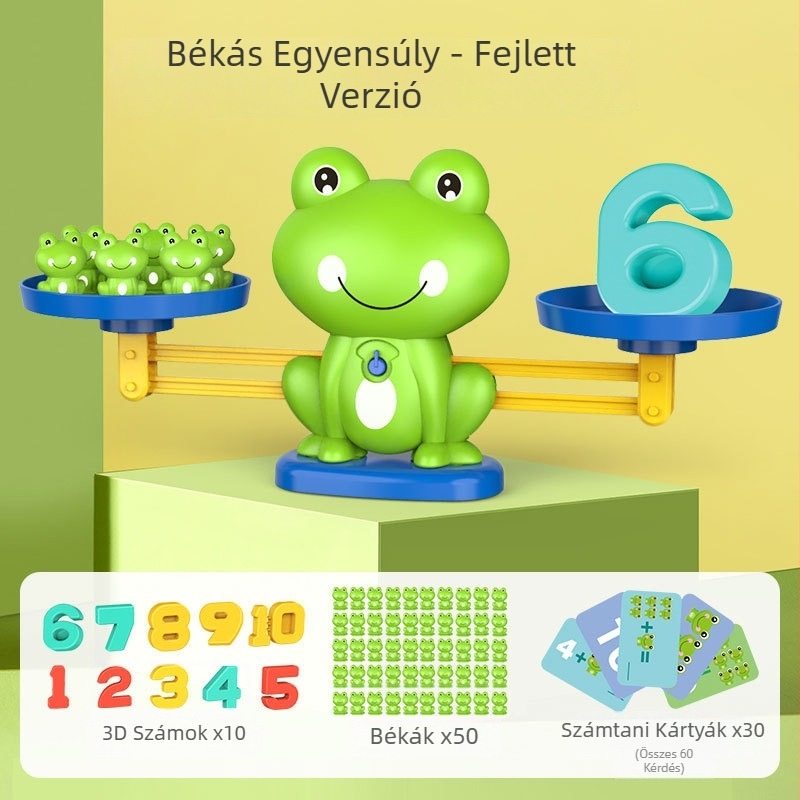 Digitális béka egyensúlyozó oktató játék 4-6 éveseknek: logikai gondolkodás, szellemi fejlődés, DIY-barát, műanyag