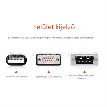 USB-RS232 DB9 soros kábel 9‑pin konverterrel, 340-es chippel