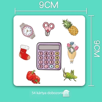 Gyermekeknek szóló társasjáték-kártyák: oktató memóriát és gondolkodást fejlesztő kártyák, szülő-gyermek interaktív játék, koncentráció fejlesztése (Anyag: Jam; Kategória: társasjáték-kártyák; Korosztály: 7–14; Képességfejlesztés: érzelmi, látási, szellemi