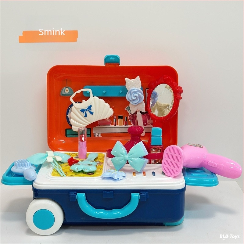 Szimulált konyhai játék készlet edényekkel, doktor és sminkmester szerepekkel, kis kézműves; műanyag fejlesztő játék 4–6 éveseknek