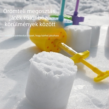 Plasztikus hó-játék eszköz gyerekeknek — hóclip, hóember forma, kültéri hó játék, 4–6 évesek, hálós tasakos csomagolás