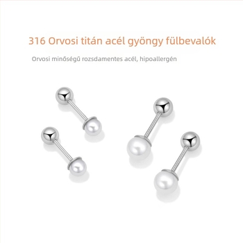 Titánacél fülbevalók elektropolírozott felülettel, nőknek – minimalist stílus