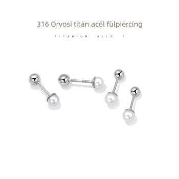 Titánacél fülbevalók elektropolírozott felülettel, nőknek – minimalist stílus