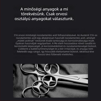 Titánacél fülbevalók elektropolírozott felülettel, nőknek – minimalist stílus