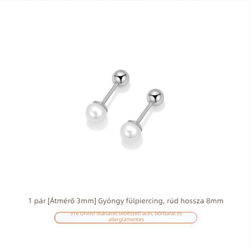 Titánacél fülbevalók elektropolírozott felülettel, nőknek – minimalist stílus