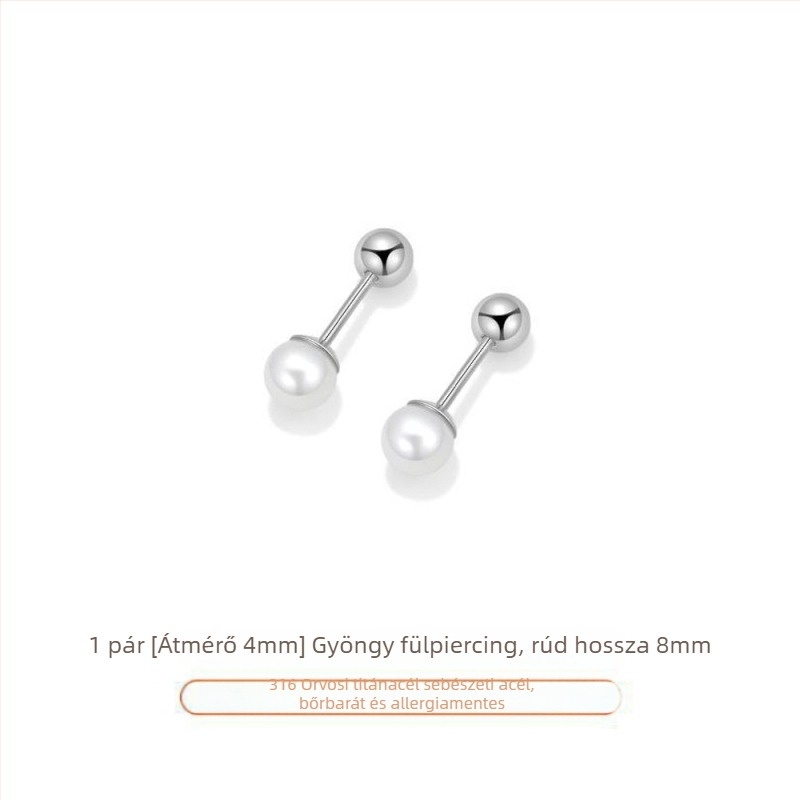 Titánacél fülbevalók elektropolírozott felülettel, nőknek – minimalist stílus