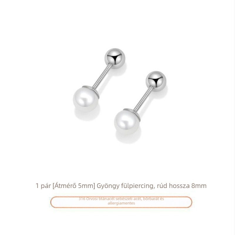 Titánacél fülbevalók elektropolírozott felülettel, nőknek – minimalist stílus