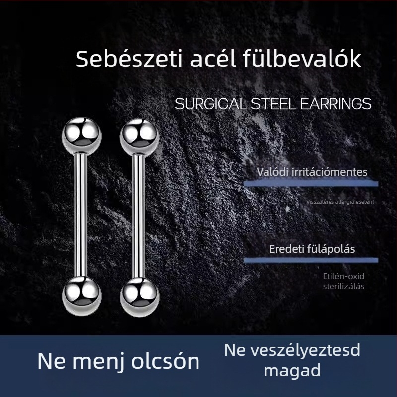 316L titánacél fülbevaló geometriai formával, elektroplakálás, egyszerű stílus, uniszex