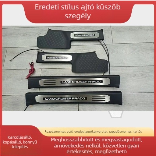 Jmt Rozsdamentes acél ajtó küszöb lemez világítással Fj150/Fj200/Fj250 Prado AT
