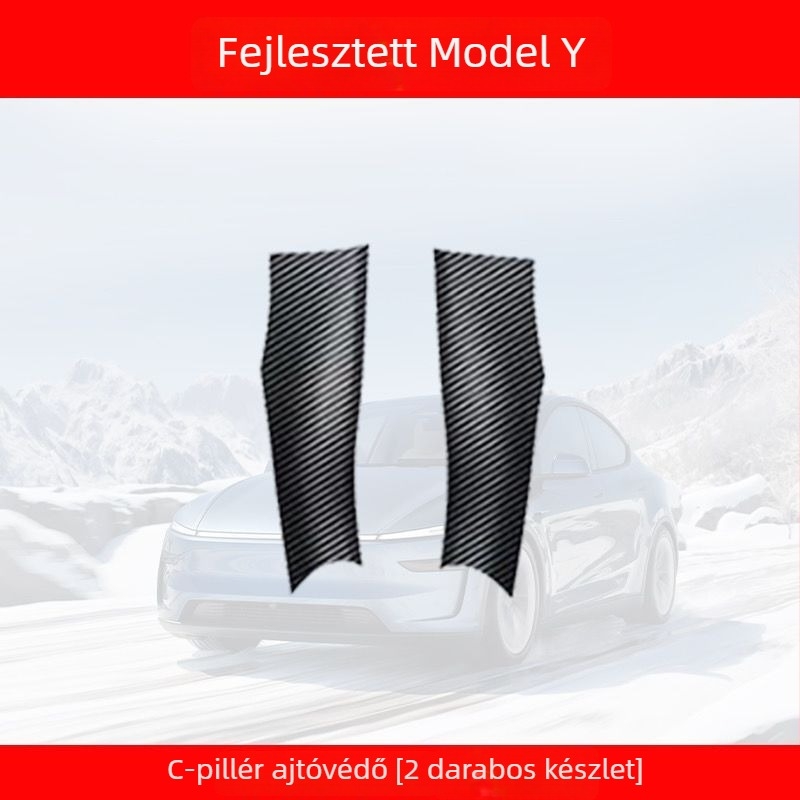 Tesla Model Y első és hátsó ajtó küszöbök, műanyag, csúszásmentes védelem