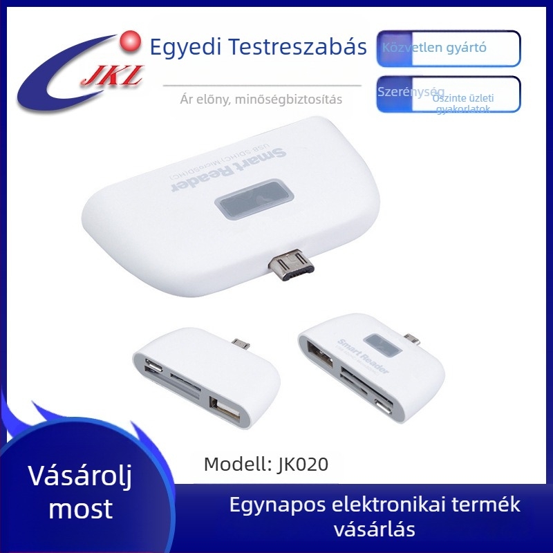 OTG 4 az 1-ben kártyaolvasó USB-C/USB 2.0-vel, SD/SDHC/TF támogatással — külső olvasó Apple iPhone/iPad, Android telefonok, számítógépek és tabletek számára