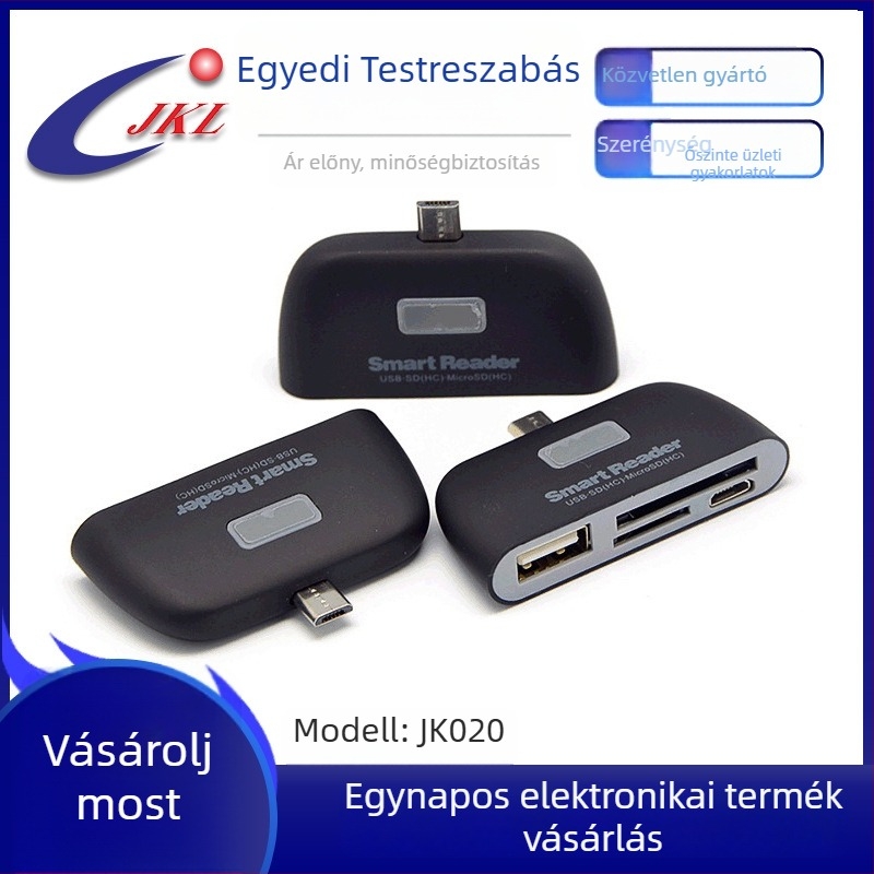OTG 4 az 1-ben kártyaolvasó USB-C/USB 2.0-vel, SD/SDHC/TF támogatással — külső olvasó Apple iPhone/iPad, Android telefonok, számítógépek és tabletek számára