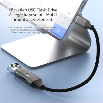 Type-C TF memóriakártyaolvasó OTG adapter USB 3.0, külső kivitel, alumínium ötvözet test