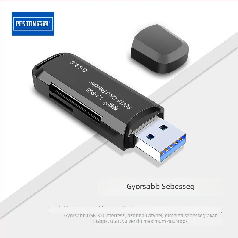 USB 3.0 Kártyaolvasó TF/SDXC – 2 az 1-ben DSLR-hez és digitális fényképezőgéphez