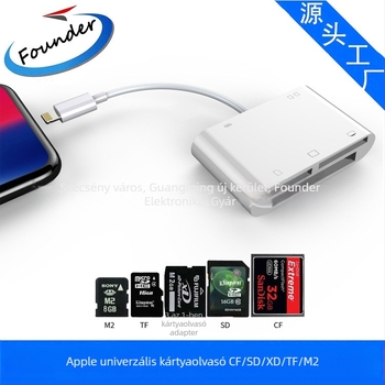 FD-W08 USB 2.0 Többfunkciós kameraadapter SD/CF/TF kártyaolvasóval, ABS