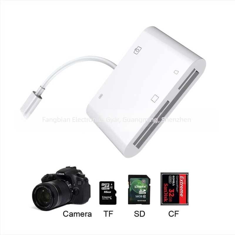 FD-W08 USB 2.0 Többfunkciós kameraadapter SD/CF/TF kártyaolvasóval, ABS