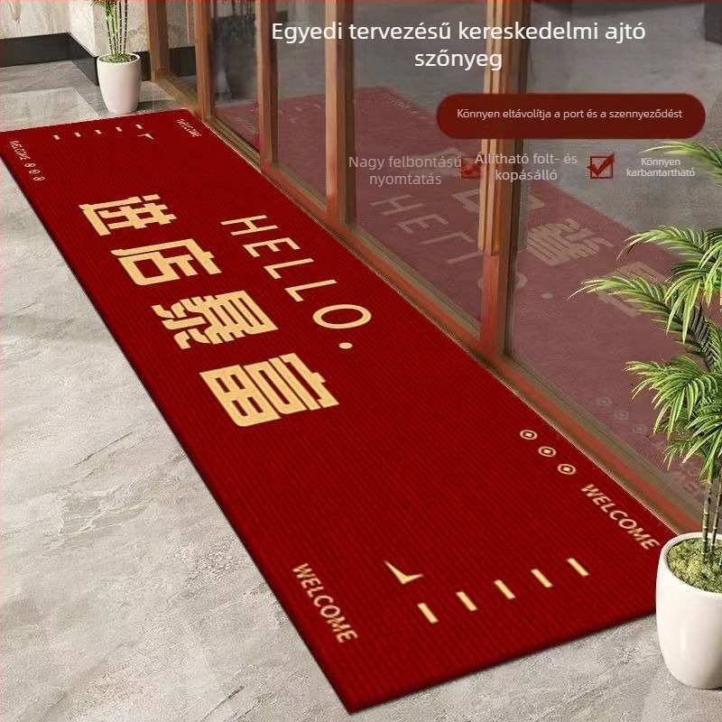 Kereskedelmi bejárati szőnyeg poliészter rostokból, nyomtatott kivitel, csíkos mintázat, kereskedelmi helyiségekhez