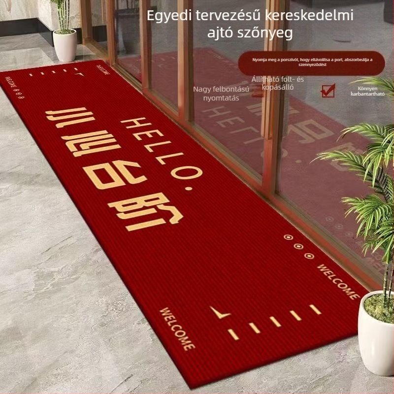 Kereskedelmi bejárati szőnyeg poliészter rostokból, nyomtatott kivitel, csíkos mintázat, kereskedelmi helyiségekhez