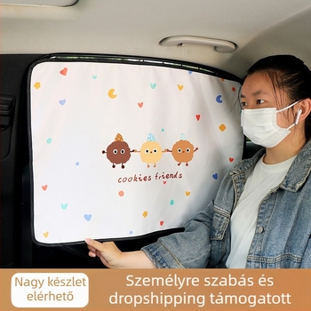 Mágneses árnyékoló babakocsi oldalsó ablaka számára, poliészter, testre szabható, univerzális illeszkedés, lógó típus