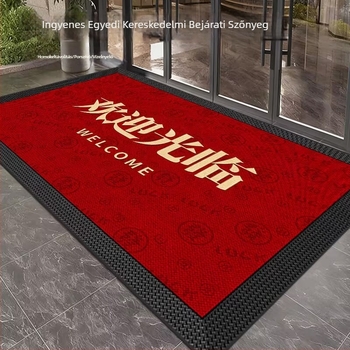Bejárati ajtó szőnyeg – poliészter rostból, digitális nyomtatás, téglalap alakú, minta rács és betűk, mosható; alkalmas nappalira és hálószobára; modern kínai stílus.
