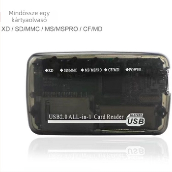 RYC44 USB 2.0 memóriakártya olvasó — külső, minden egyben, támogatja CF, SD/SDHC, MicroSD, MMC, MS Pro Duo, RS-MMC