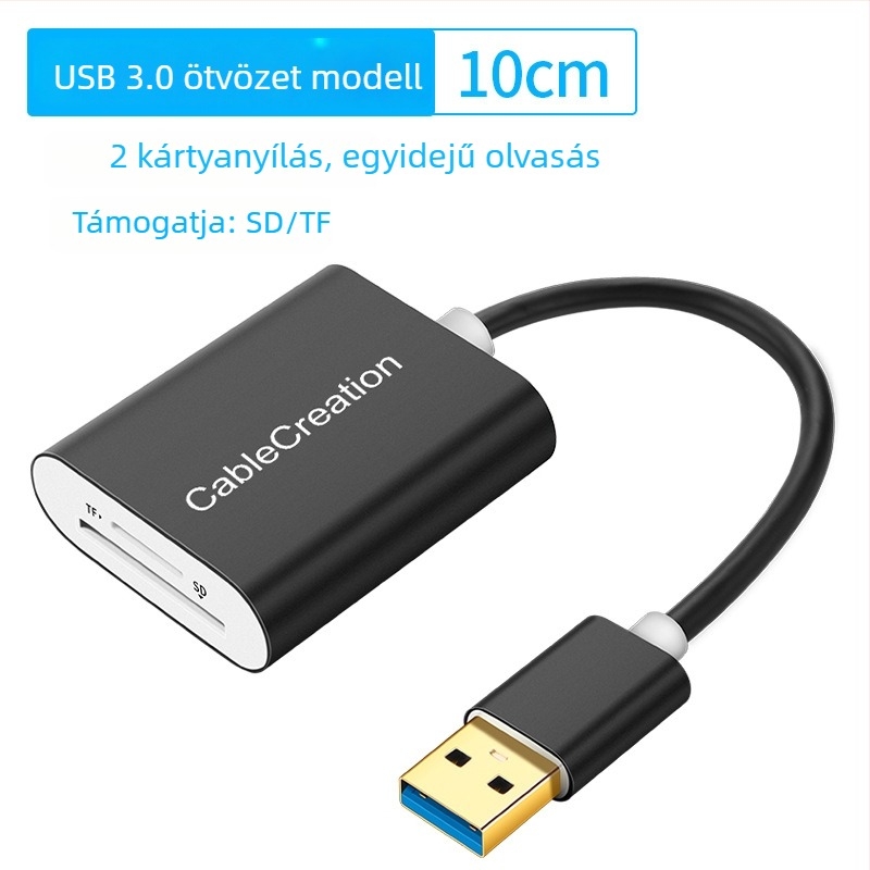 Négy az egyben USB 3.0 kártyaolvasó CF, MS, SD és TF – telefonokhoz és számítógépekhez