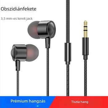 Fülhallgató – vezetékes, in-ear, 3,5 mm csatlakozó, 3 m hosszú kábel, 20–20000 Hz frekvencia-tartomány, 32 Ω impedancia, 10 mm meghajtó