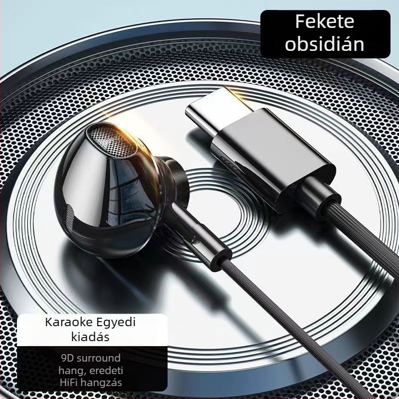 Vezetékes, fülbe illeszkedő fejhallgató beépített mikrofonnal és erőteljes basszussal, 14,2 mm meghajtók, fém ház, 3,5 mm-es jack