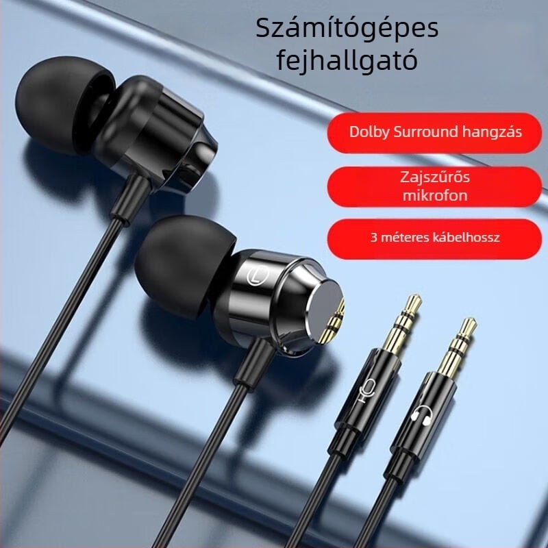 Speed Bird S5 vezetékes e-sport fülhallgató mikrofonnal, in-ear, 3,5 mm egyenes csatlakozó, 2–3 m kábel, 20–20 000 Hz, 16 Ω