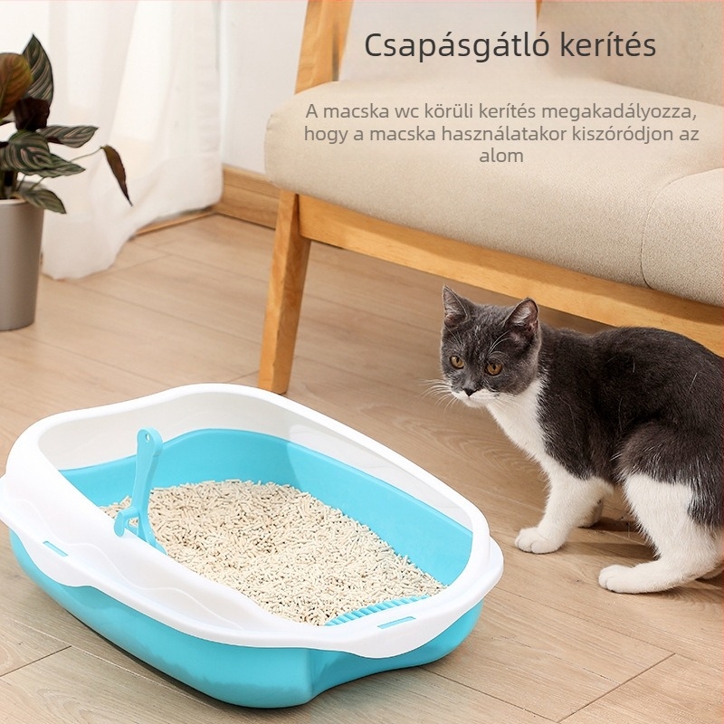 Félig zárt macskaalomtál antifröccsenés funkcióval, felnőtt macskáknak