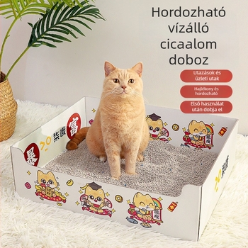 Egyszer használatos, hordozható, összecsukható macskaalom-tál kültéri használatra — Seven oh