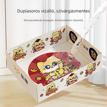 Egyszer használatos, hordozható, összecsukható macskaalom-tál kültéri használatra — Seven oh