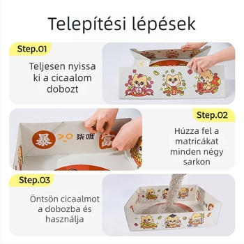 Egyszer használatos, hordozható, összecsukható macskaalom-tál kültéri használatra — Seven oh