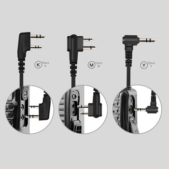 Walkie-Talkie headset fülbe akasztatható, 3,5 mm dugó, vezetékes mikrofonnal, 110 cm kábel, 16 mm hangszóró