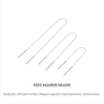 925-ös ezüst hosszú bojt fülbevalók nőknek