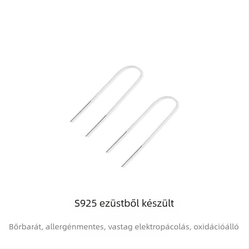925-ös ezüst hosszú bojt fülbevalók nőknek