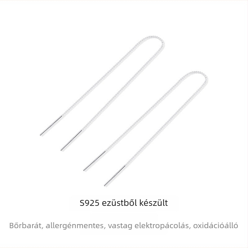 925-ös ezüst hosszú bojt fülbevalók nőknek
