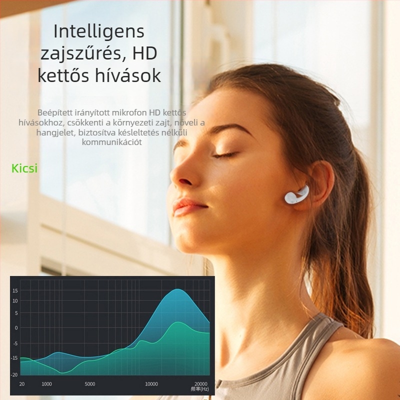 Fül-clipes sportfülhallgató, zajcsökkentés, Bluetooth 5.3, 4–8 órás üzemidő, 10–15 m hatótáv