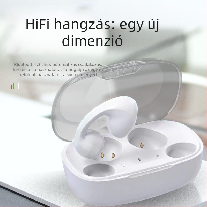 Fül-clipes sportfülhallgató, zajcsökkentés, Bluetooth 5.3, 4–8 órás üzemidő, 10–15 m hatótáv