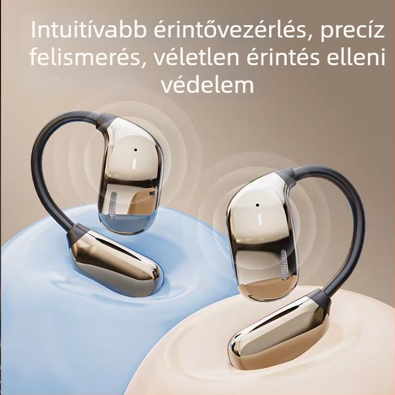Vezeték nélküli Bluetooth fülhallgató fülre szerelt, digitális kijelzővel, Bluetooth 5.4, 15 m hatótávolság, vízálló, üzemidő 4–8 óra