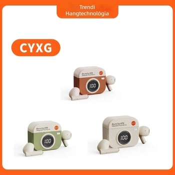 Q86 retro kamera-stílusú vezeték nélküli Bluetooth fülhallgató tokban és digitális kijelzővel, hosszú üzemidő, privát modell a Q sorozatból