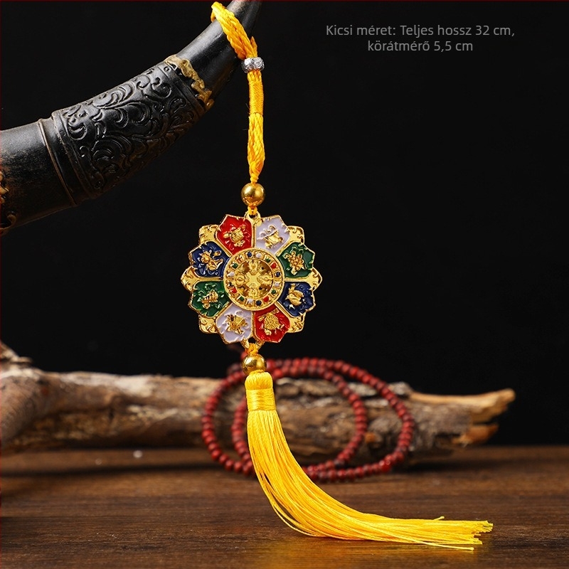 Autóhoz való függő dekoráció kínai csomóval, ötvözet, retro stílus, finom kidolgozás