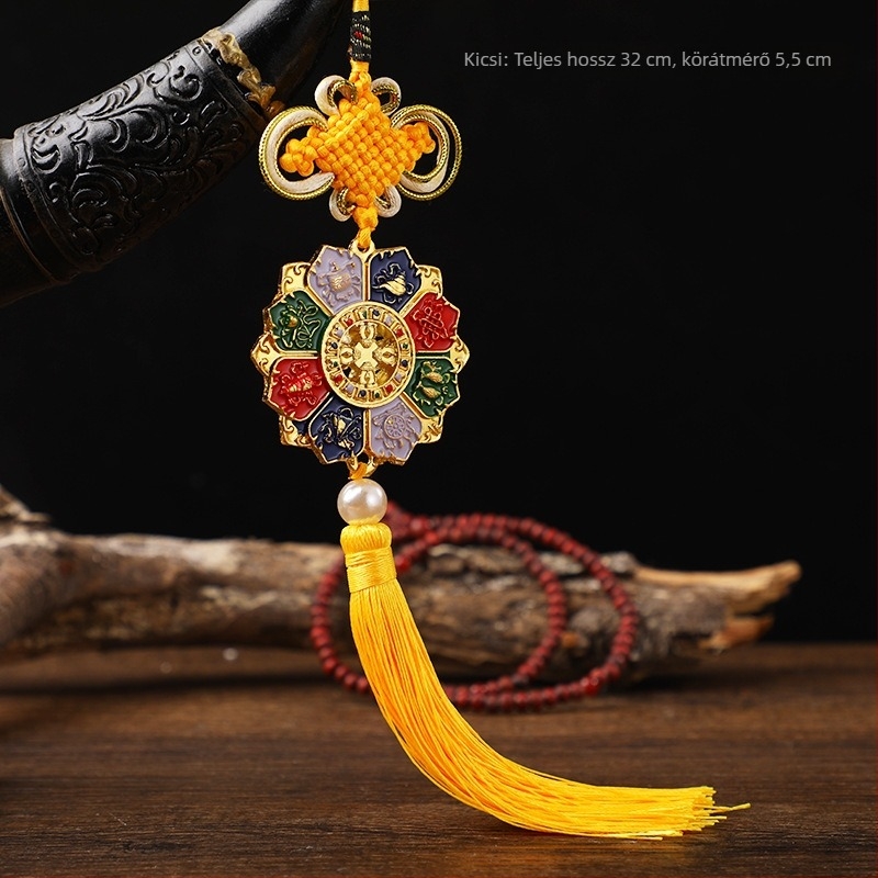 Autóhoz való függő dekoráció kínai csomóval, ötvözet, retro stílus, finom kidolgozás