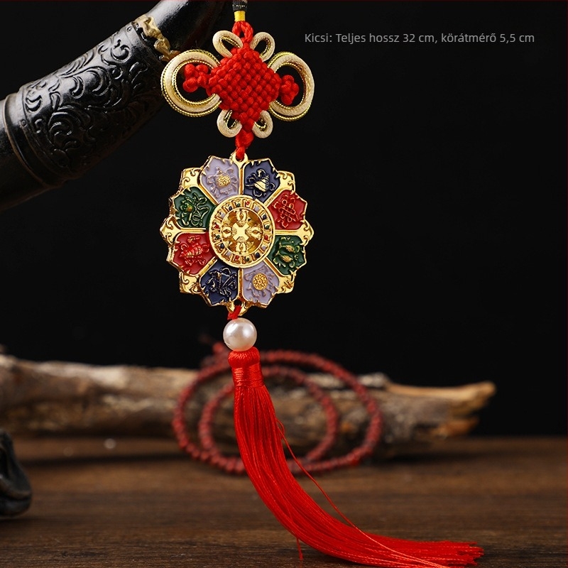 Autóhoz való függő dekoráció kínai csomóval, ötvözet, retro stílus, finom kidolgozás