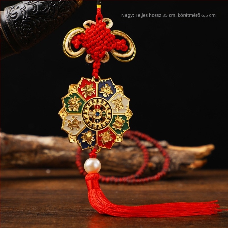 Autóhoz való függő dekoráció kínai csomóval, ötvözet, retro stílus, finom kidolgozás