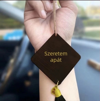 Kézzel készített, kétoldalas autófüggő Ebonyfából belső dekorációhoz
