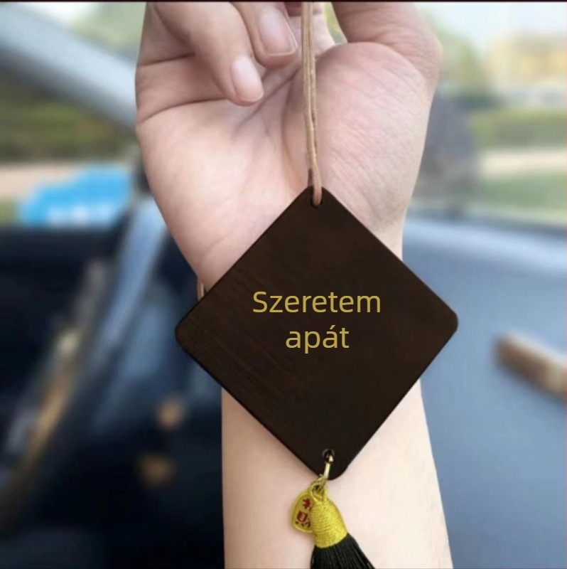 Kézzel készített, kétoldalas autófüggő Ebonyfából belső dekorációhoz